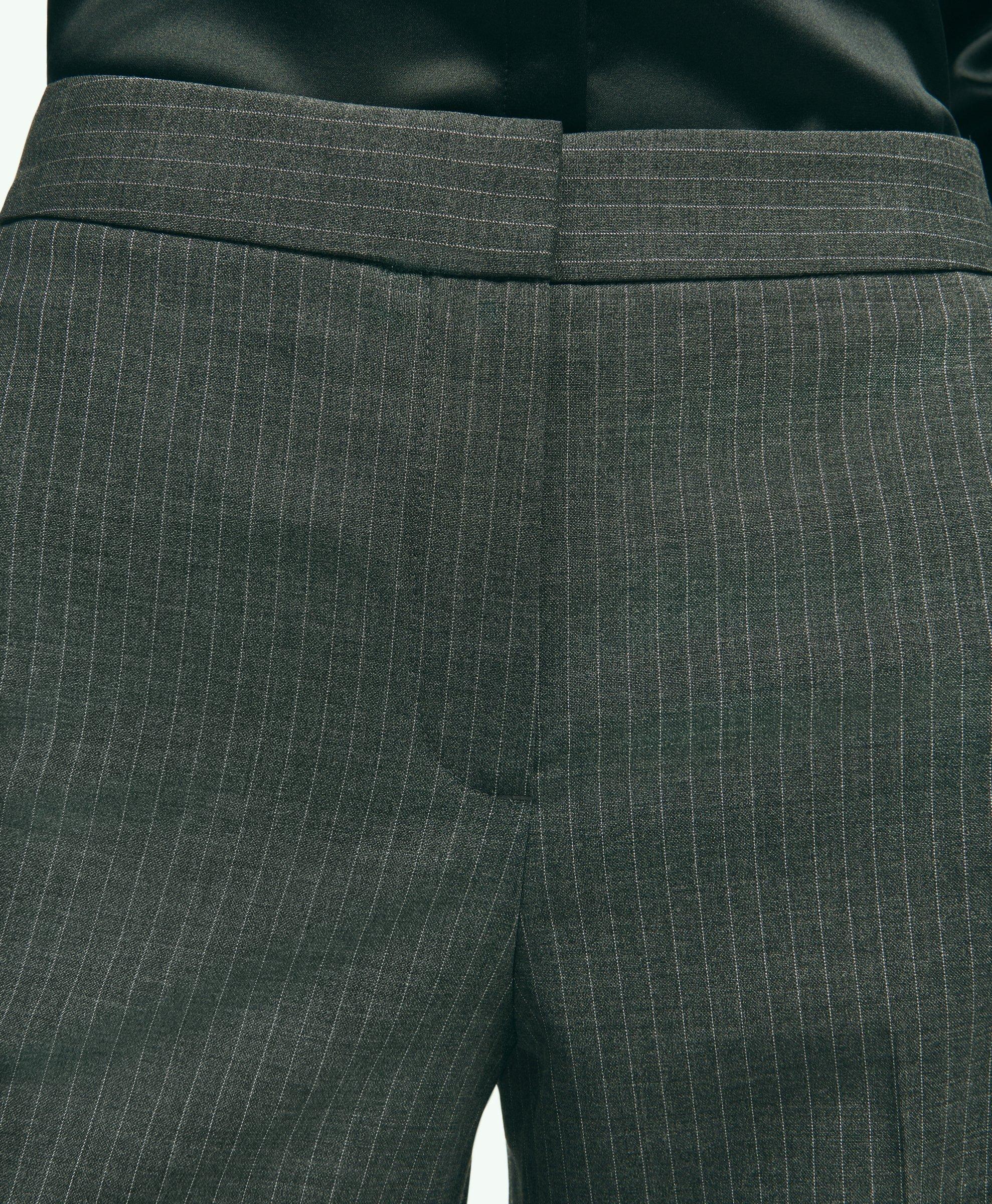 Pinstripe Grey Wide Leg Trouser
