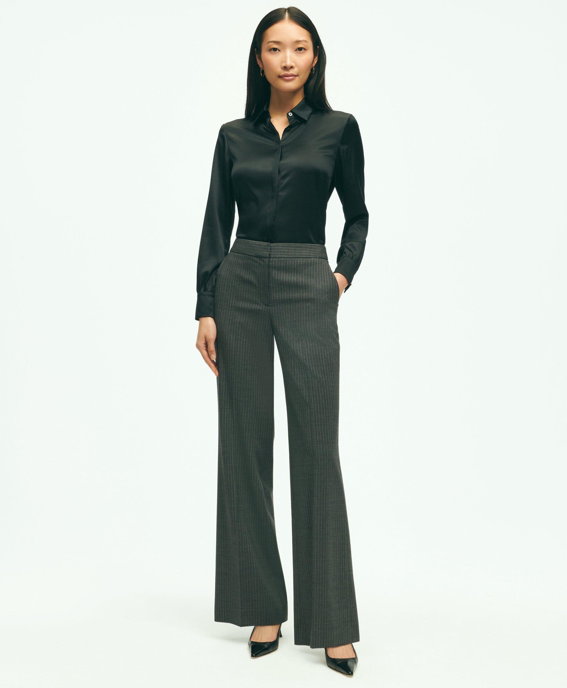 Wide Leg Trouser in Stretch Wool, Women's Pants