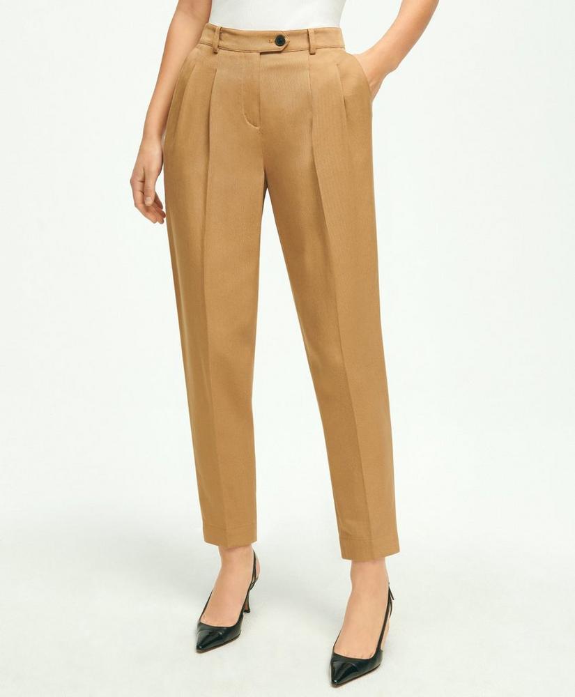 Slim Pleat-Front Cropped Pants, image 1