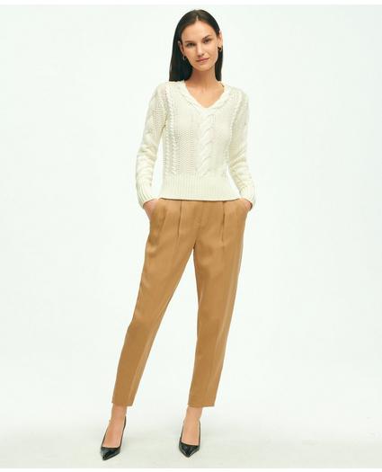 Slim Pleat-Front Cropped Pants, image 2