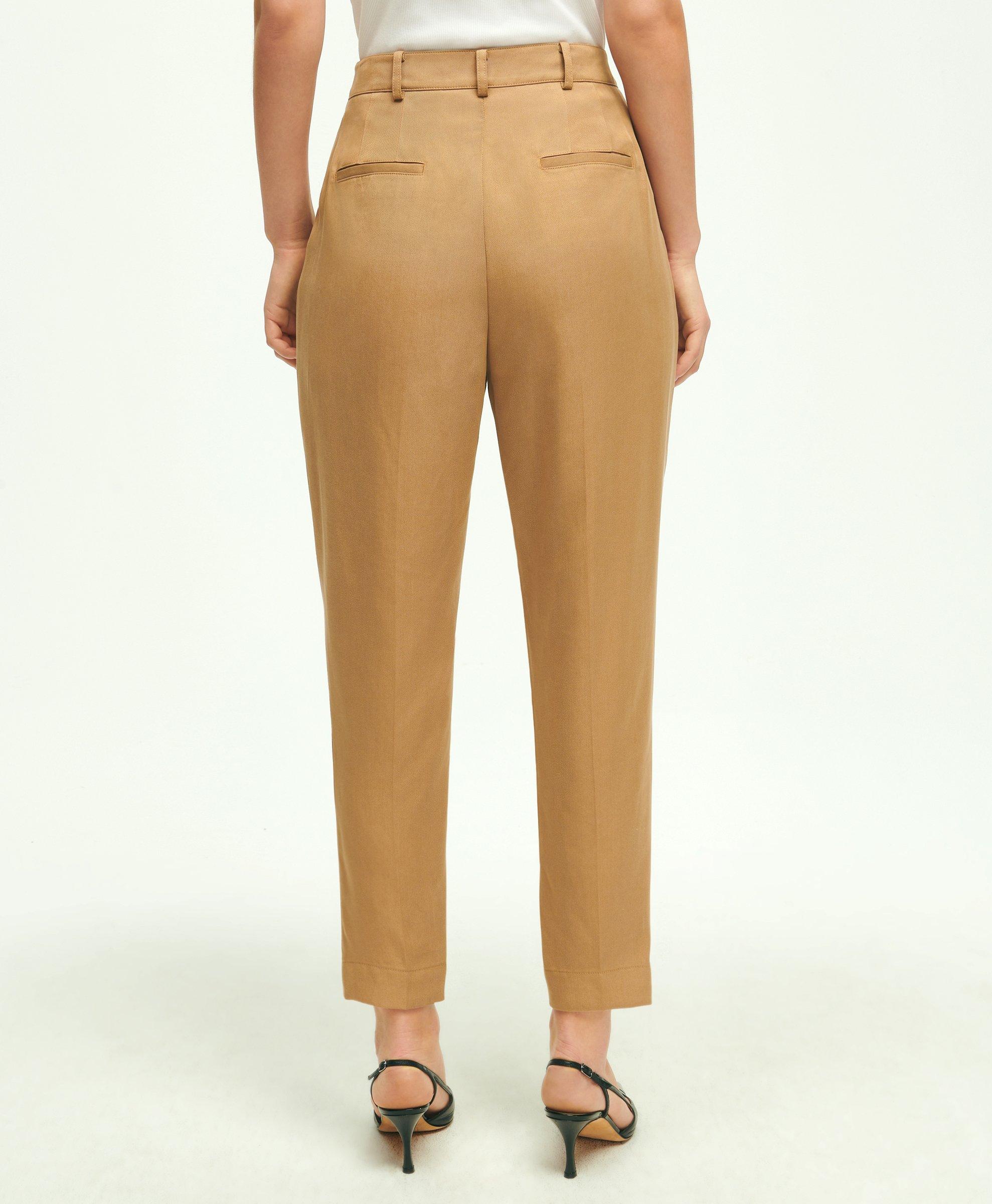 pants Taking Them With Me Trouser - pants blk,tan silk flowy elastic S21131