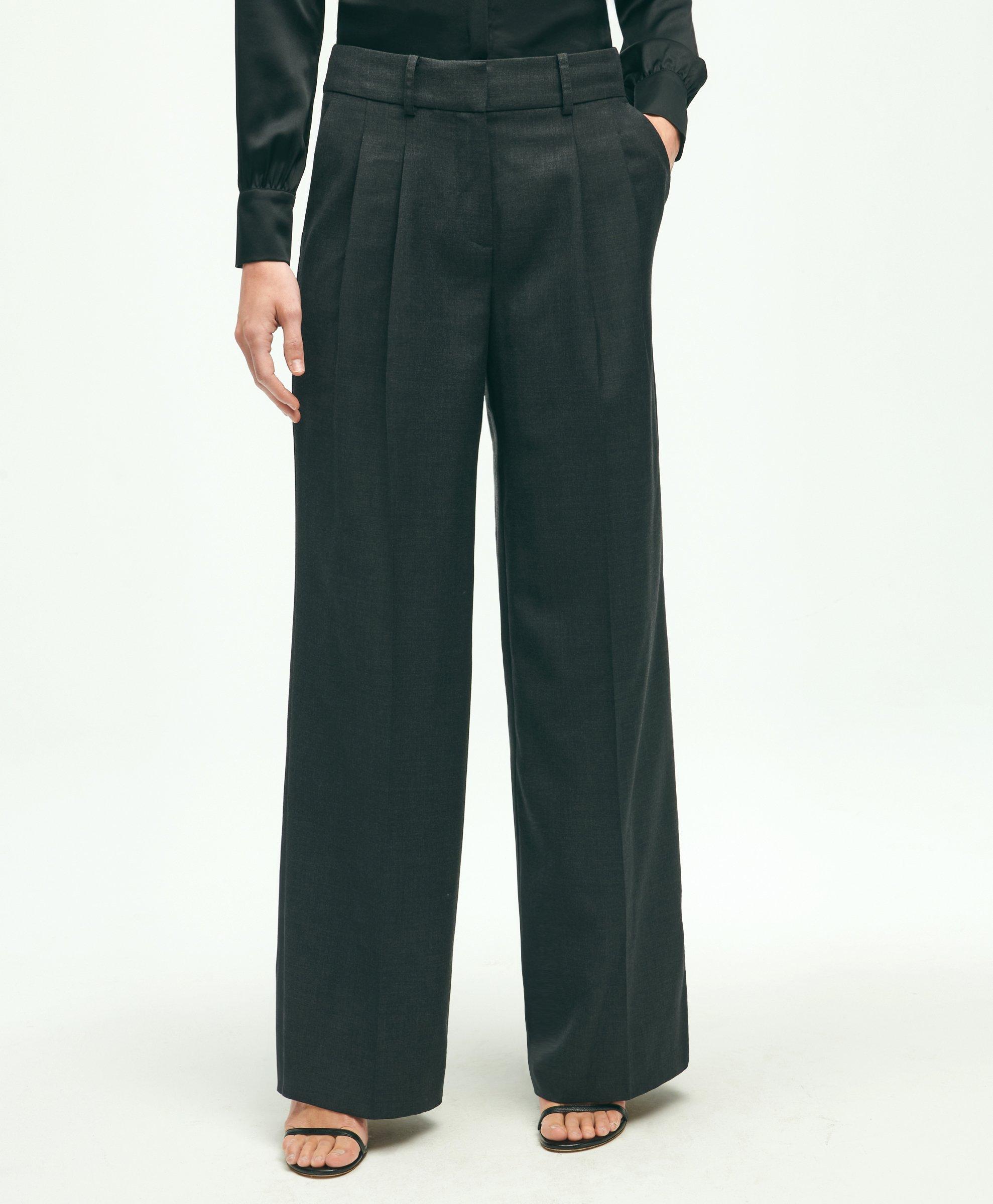 Wool Cashmere Wide Leg Trousers, image 1