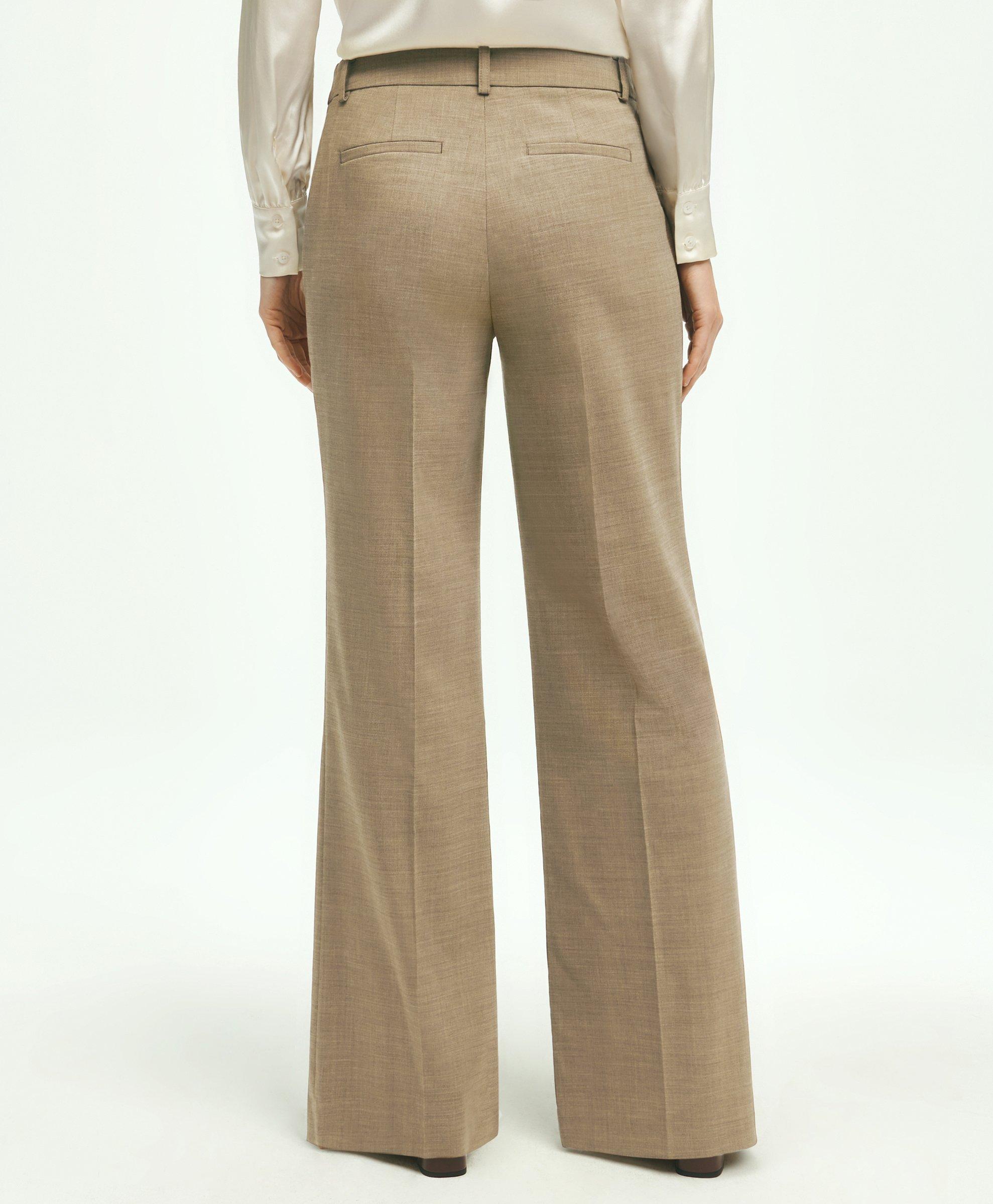 Stretch Wool Wide Leg Trousers