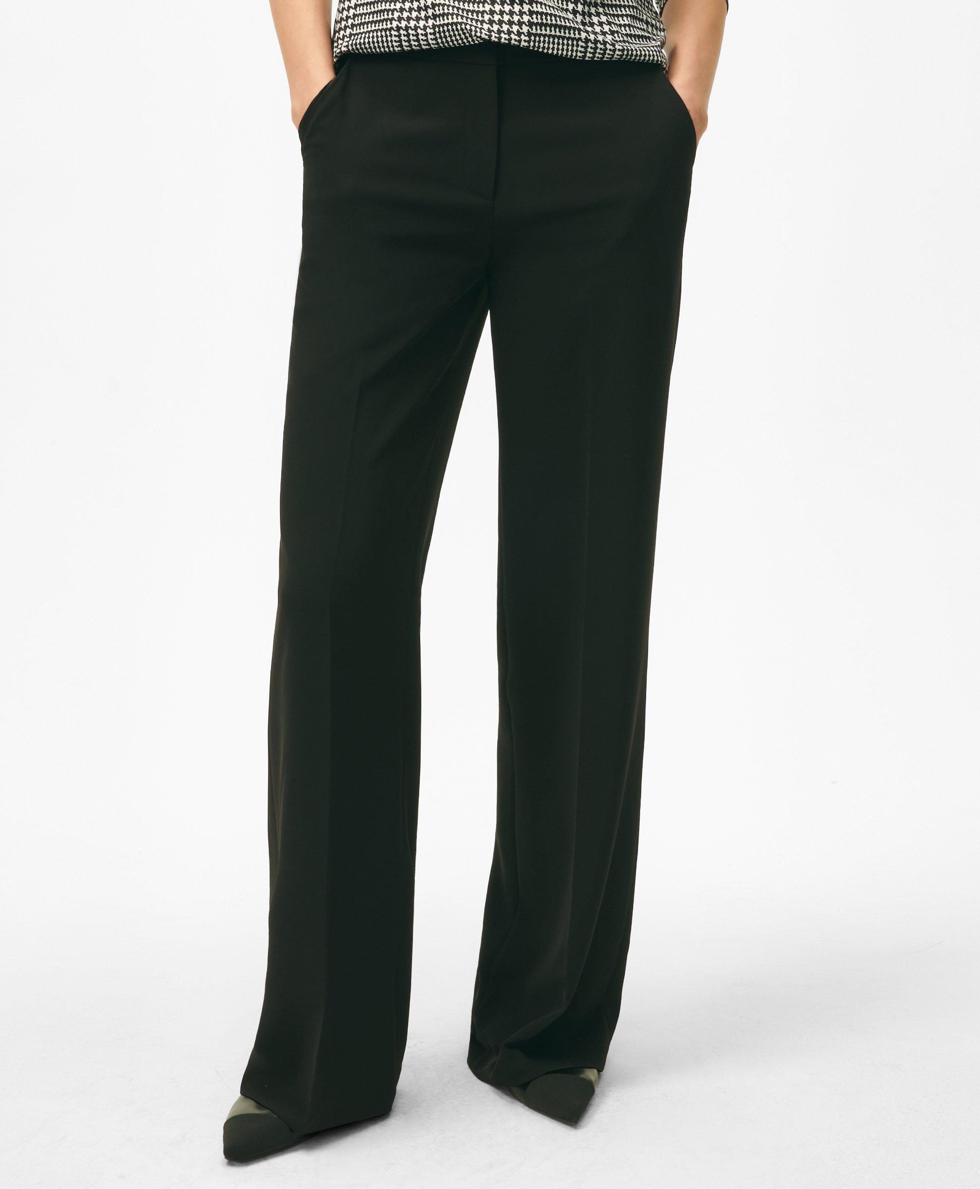 Brooks Brothers The Essential Stretch Wool Trousers In Black