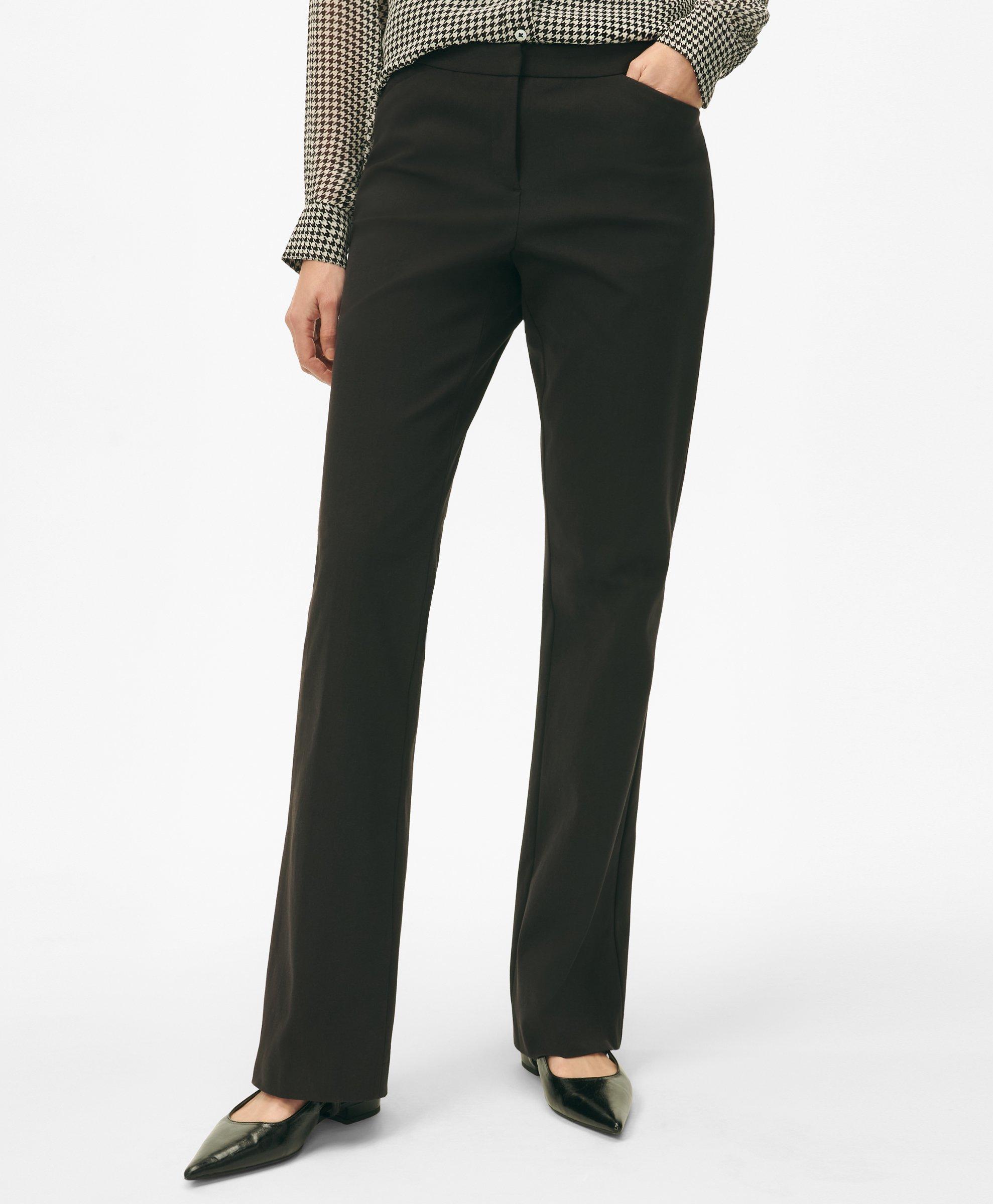 Brooks Brothers Bi-stretch Flare Pants In Black