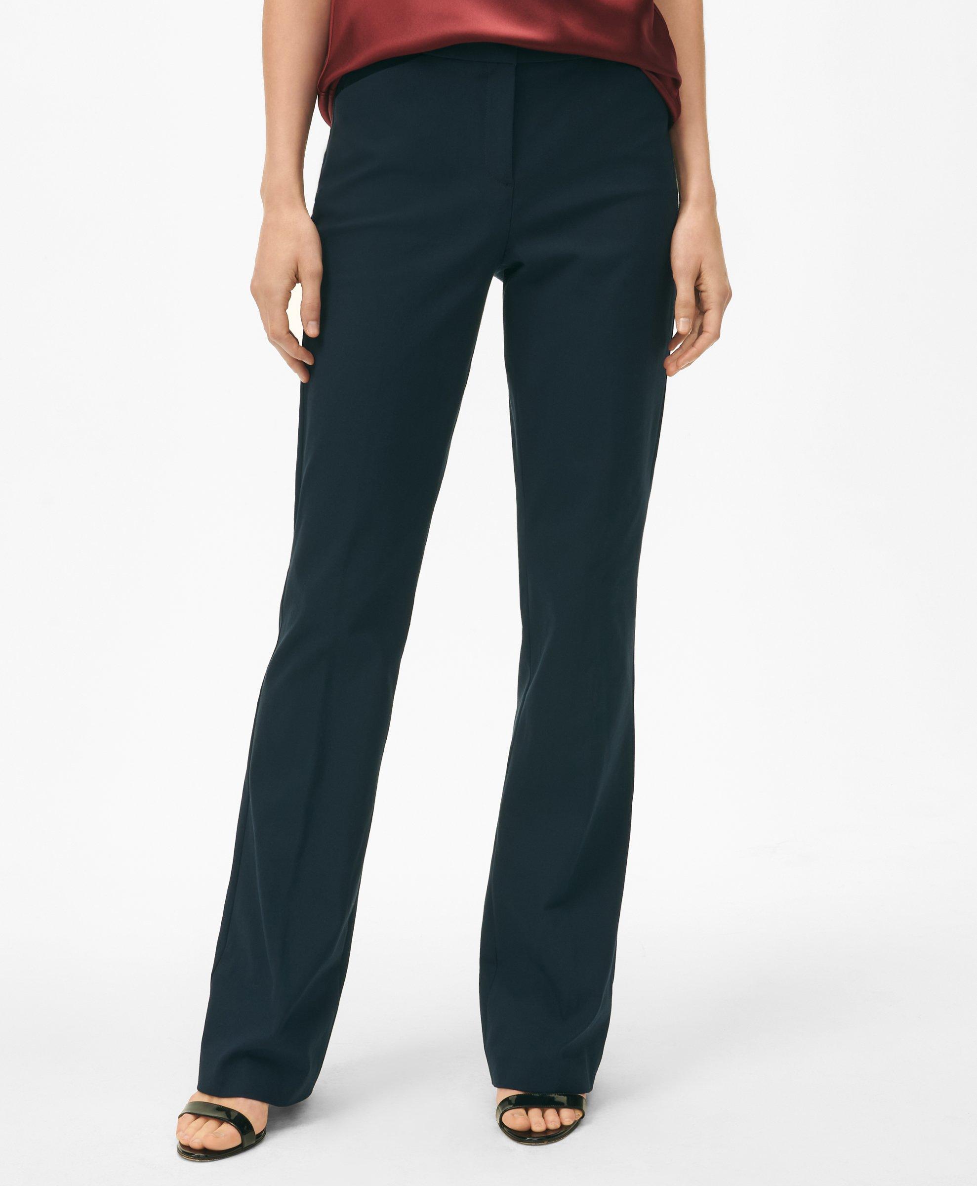 Brooks Brothers Bi-stretch Flare Pants In Navy