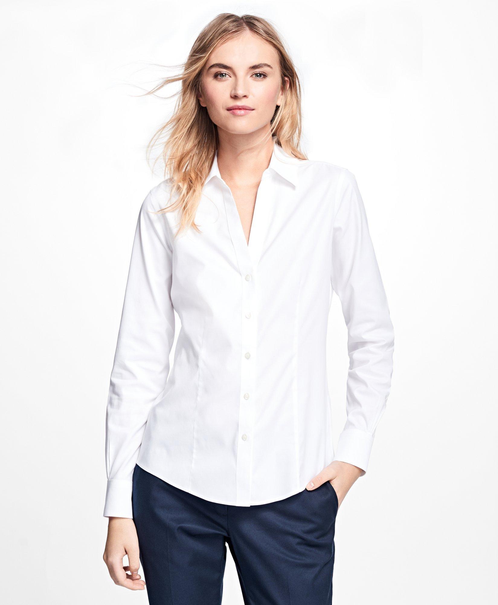 Brooks brothers white dress hot sale shirt