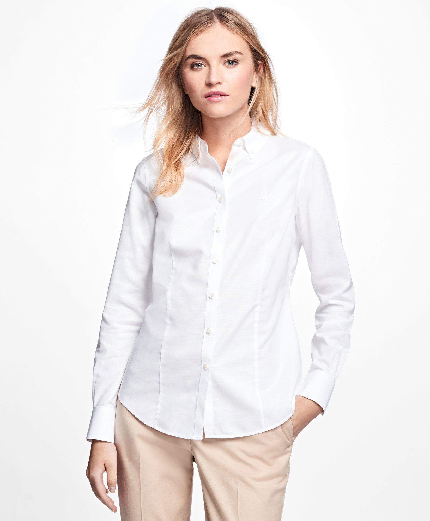 Womens fitted outlet white dress shirt