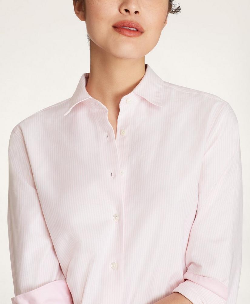 Classic-Fit Supima® Cotton Oxford Stripe Forward-Point Shirt, image 1