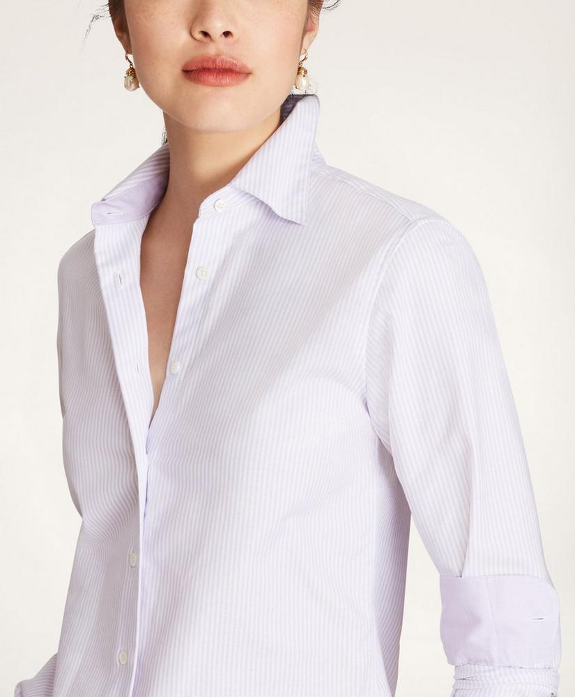 Classic-Fit Supima® Cotton Oxford Stripe Forward-Point Shirt, image 1