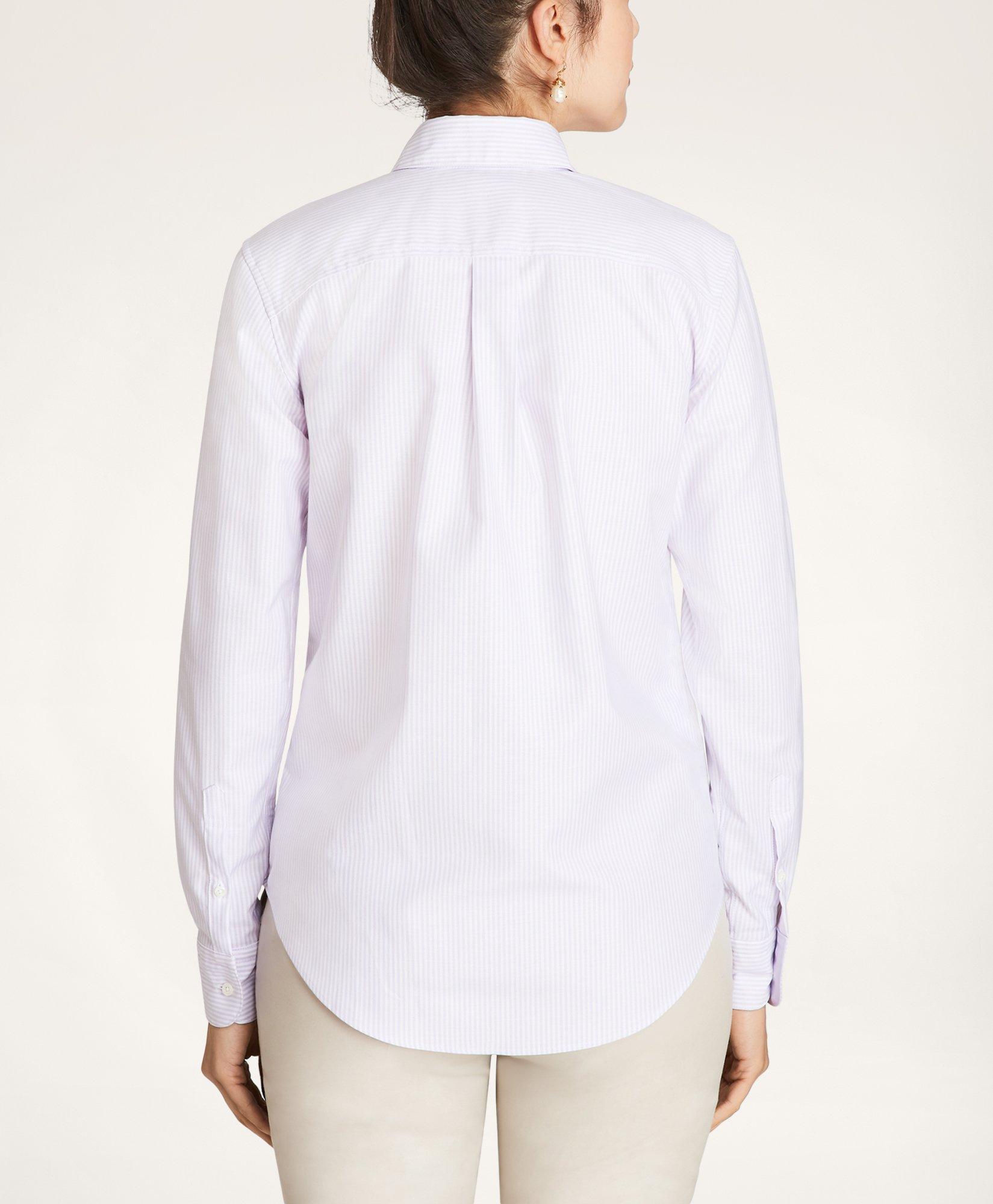 Classic-Fit Supima® Cotton Oxford Stripe Forward-Point Shirt