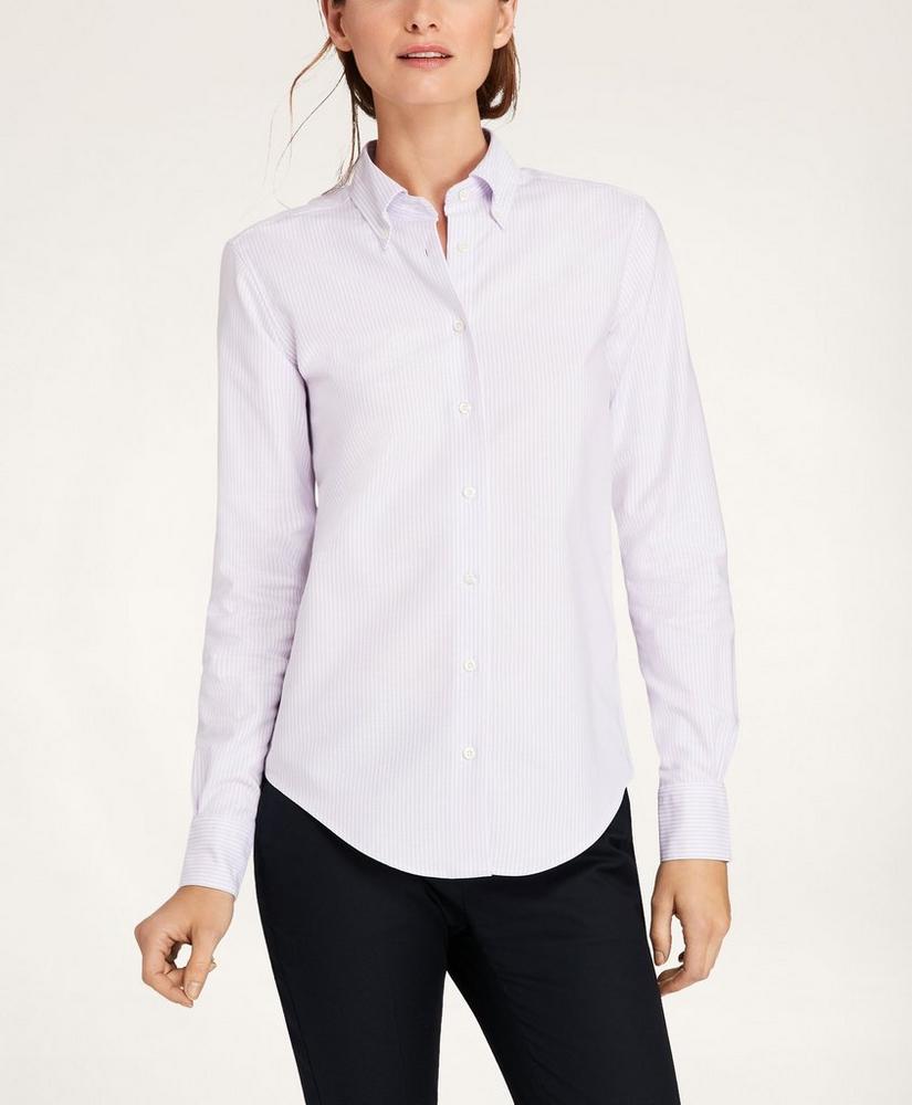Classic-Fit Supima® Cotton Oxford Stripe Button-Down Shirt, image 4