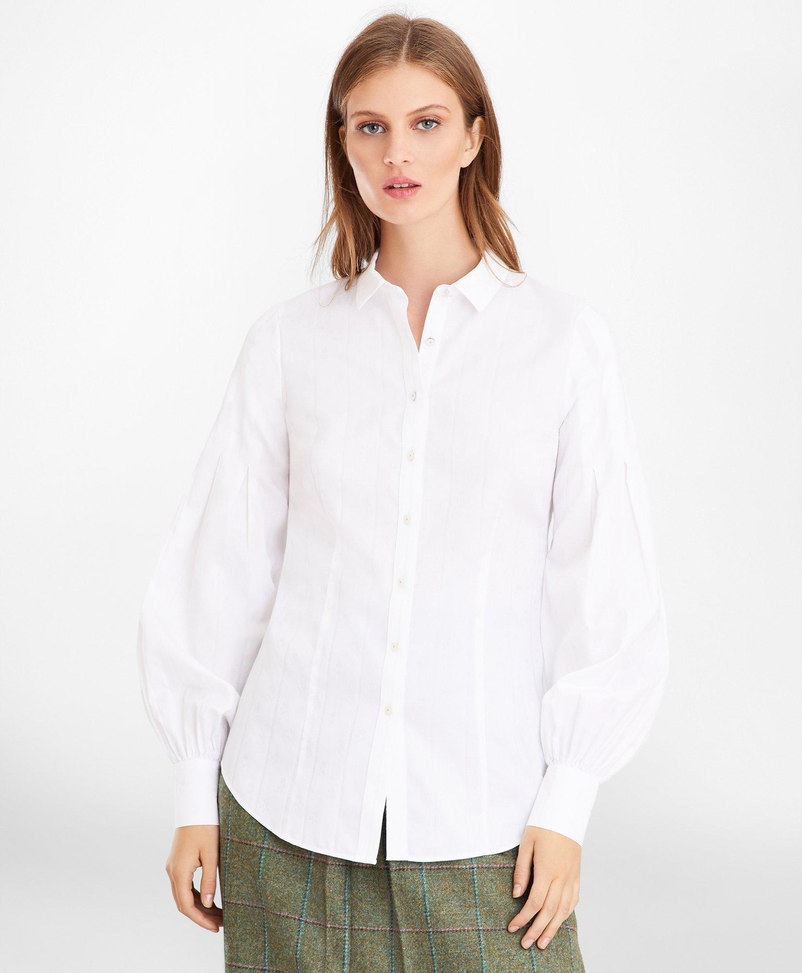 NonIron TailoredFit Supima® Cotton Floral Jacquard Blouse