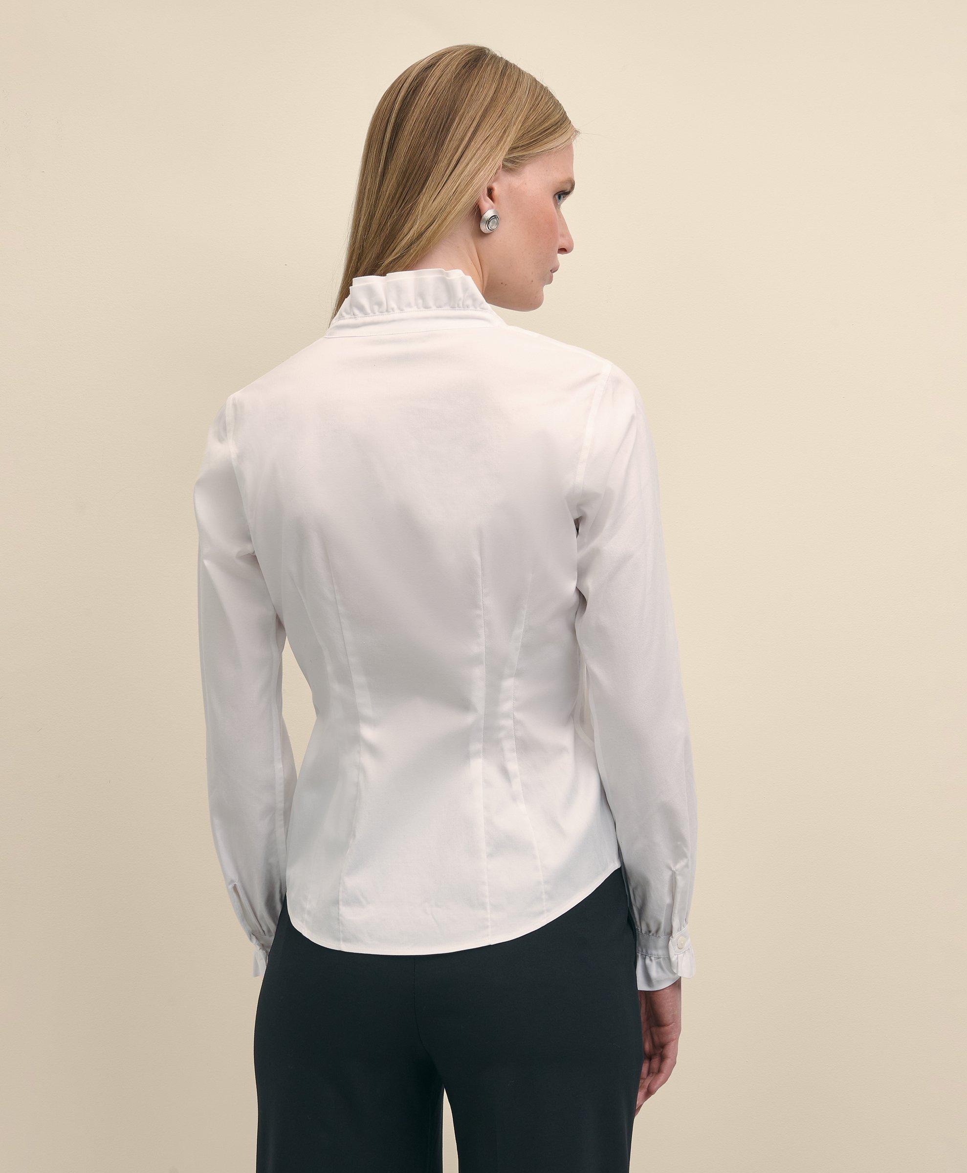 Women's high collar white dress outlet shirt