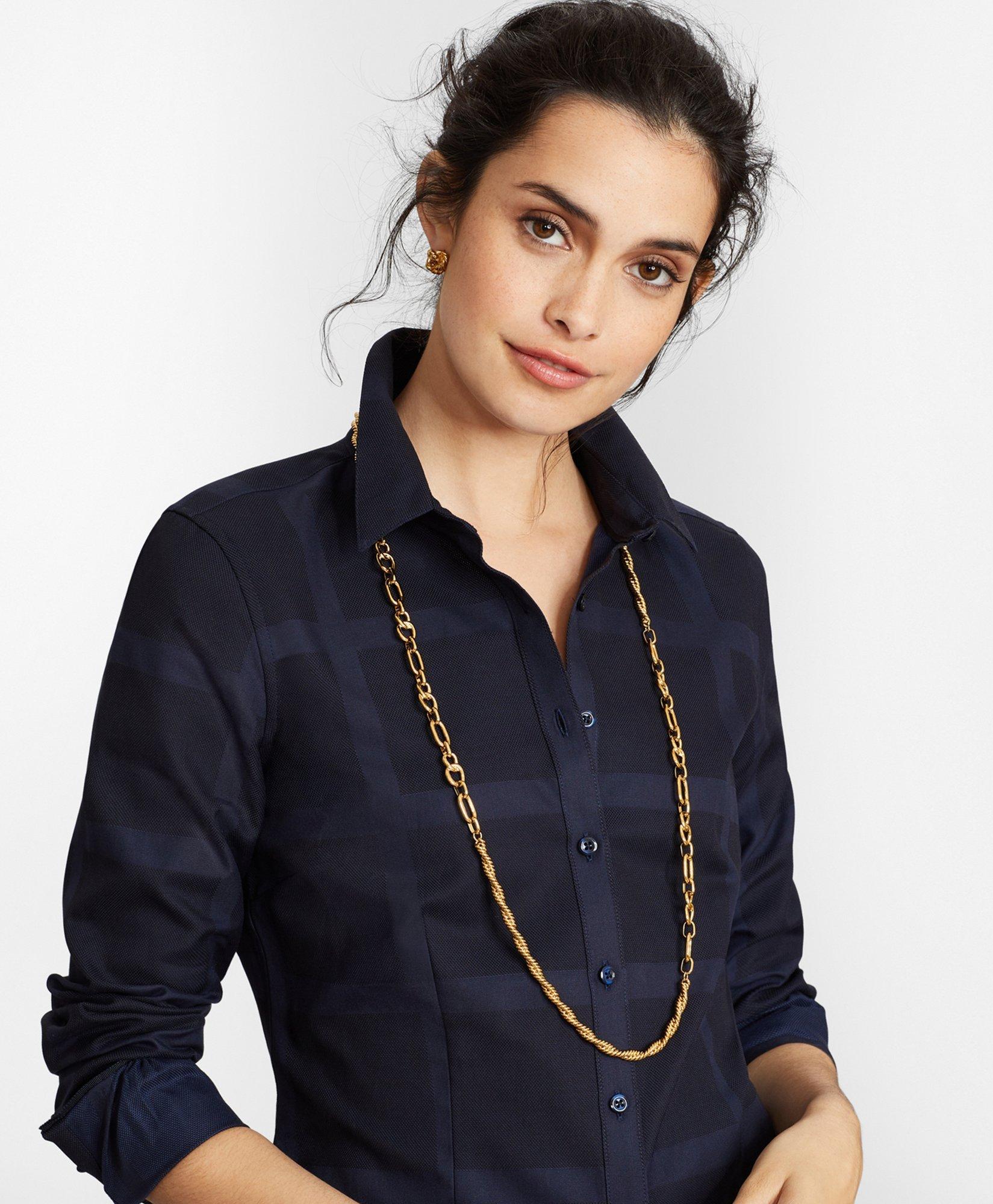 TailoredFit Checked Cotton Jacquard Shirt