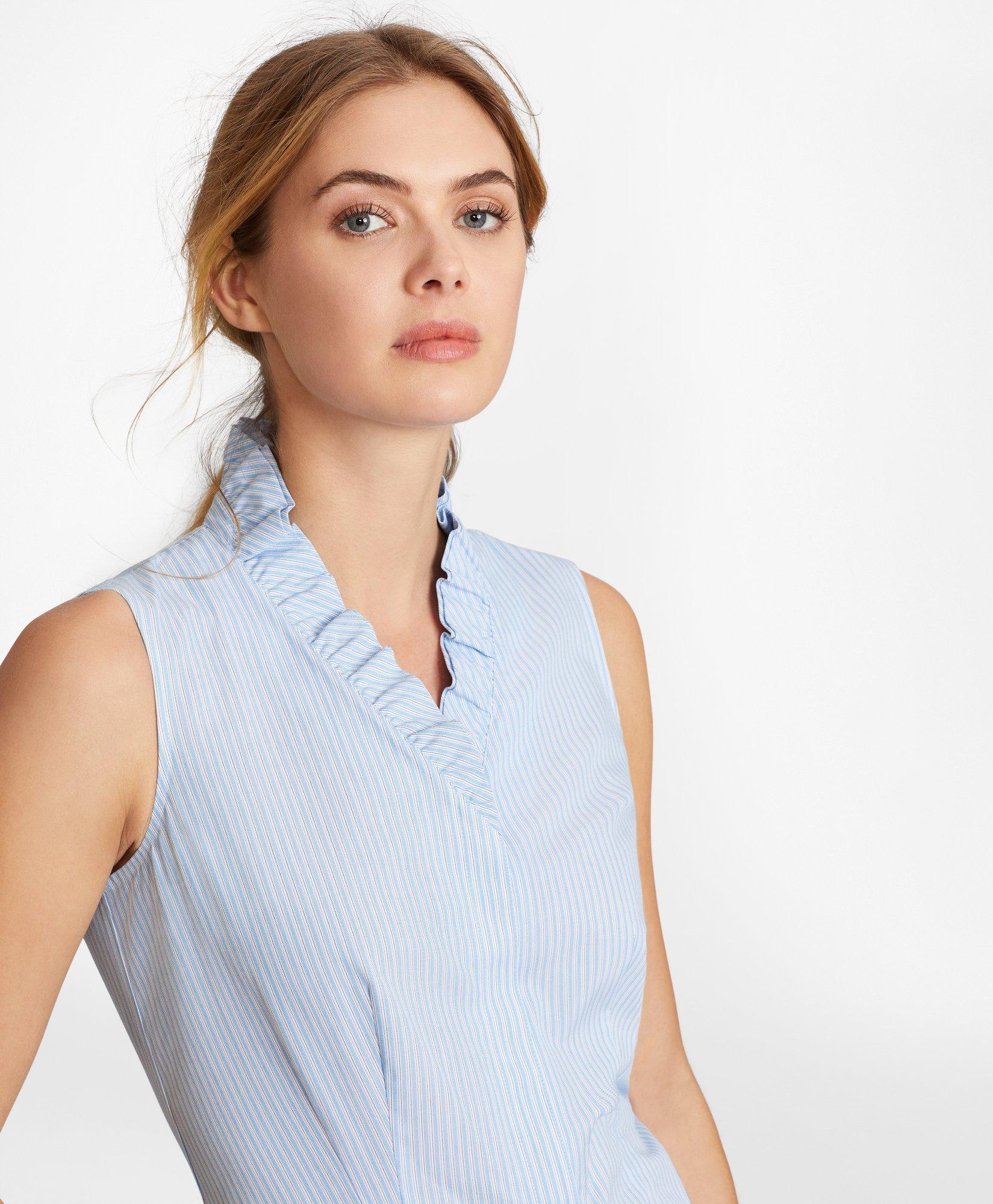 Sleeveless 2024 ruffle shirt