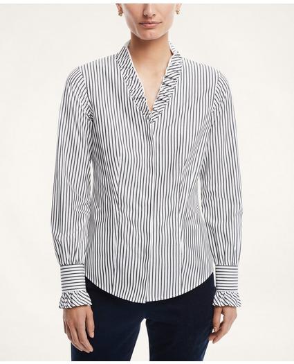 Ruffle-Collar Non-Iron Stretch Supima® Cotton Shirt, image 1