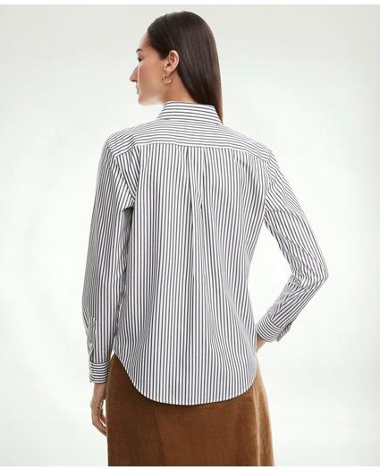 Classic-Fit Non-Iron Stretch Supima® Cotton Bengal Stripe Dress Shirt, image 3