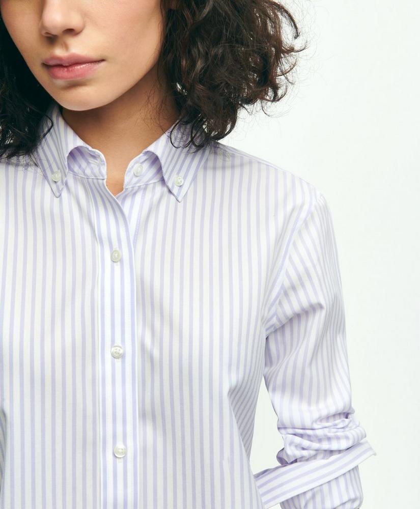 Classic-Fit Non-Iron Stretch Supima® Cotton Bengal Stripe Dress Shirt, image 4