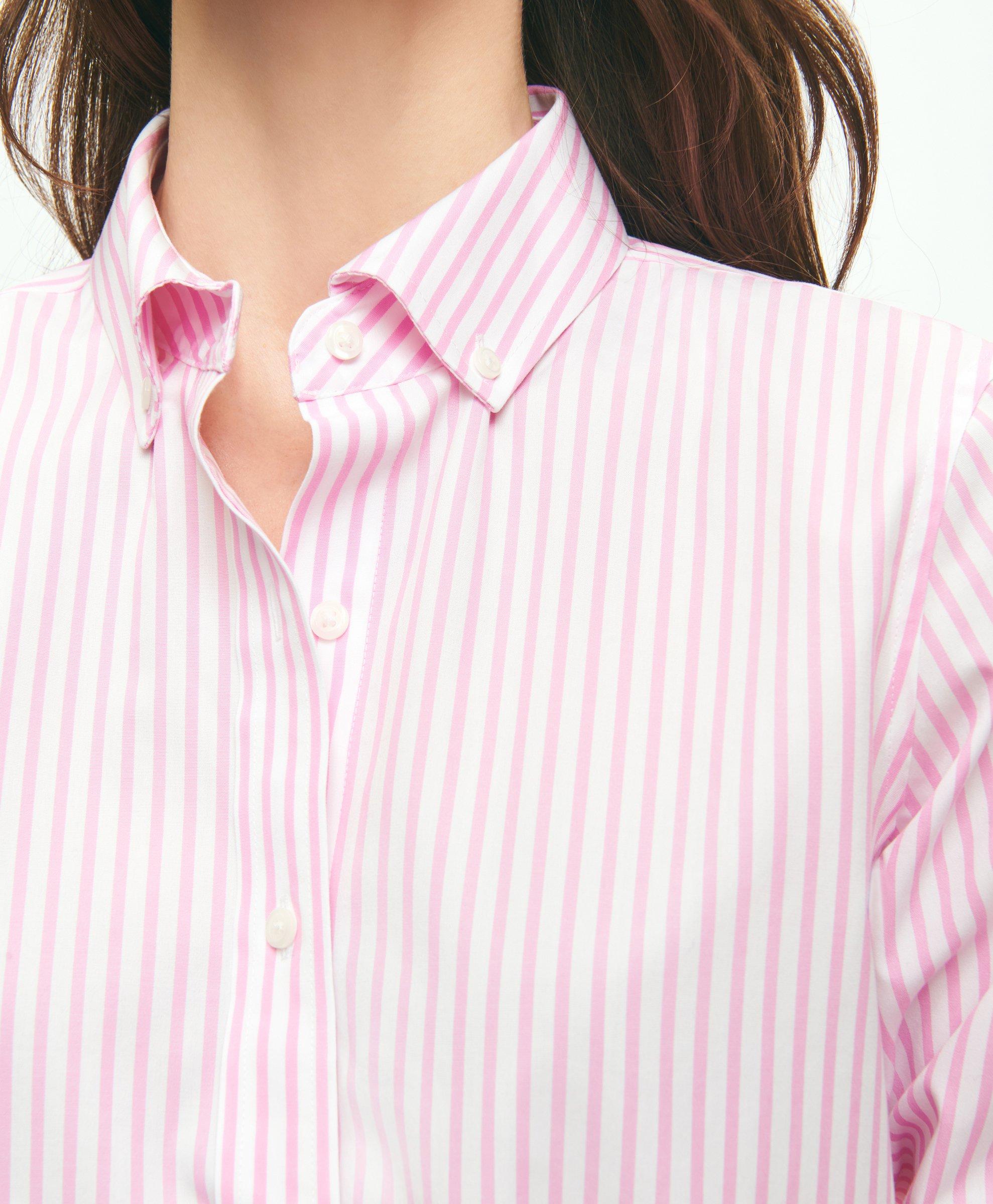 Classic Fit Stretch Supima® Cotton Non-Iron Bengal Stripe Dress Shirt, image 3