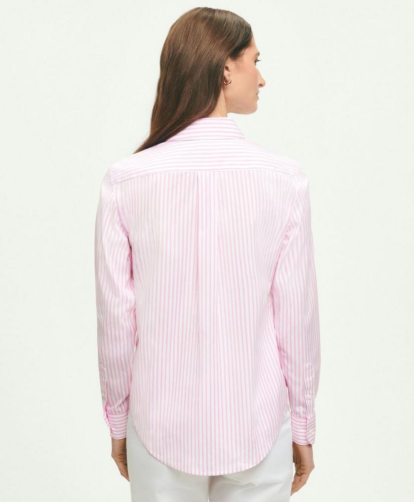 Classic-Fit Non-Iron Stretch Supima® Cotton Bengal Stripe Dress Shirt, image 2