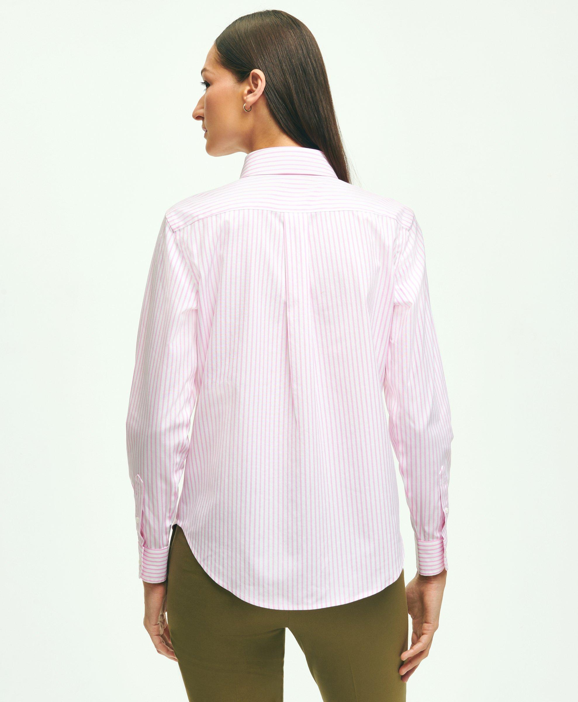 Classic Fit Stretch Supima® Cotton Non-Iron Bengal Stripe Dress Shirt