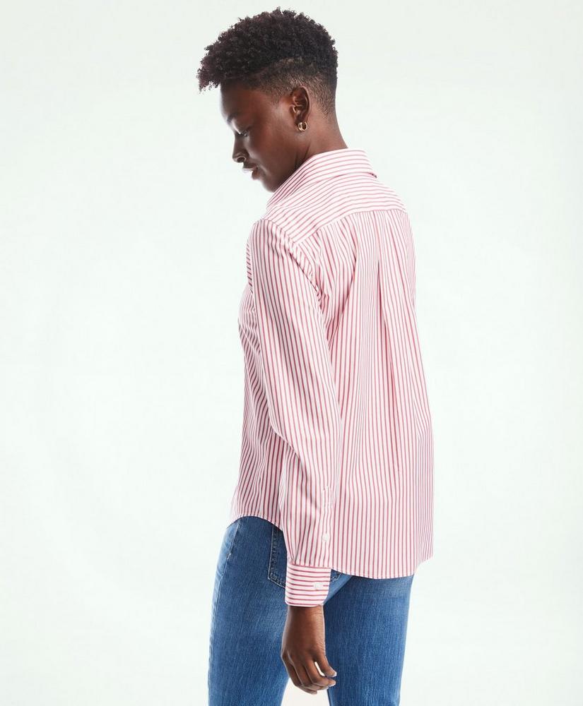 Classic Fit Stretch Supima® Cotton Non-Iron Bengal Stripe Dress Shirt, image 3