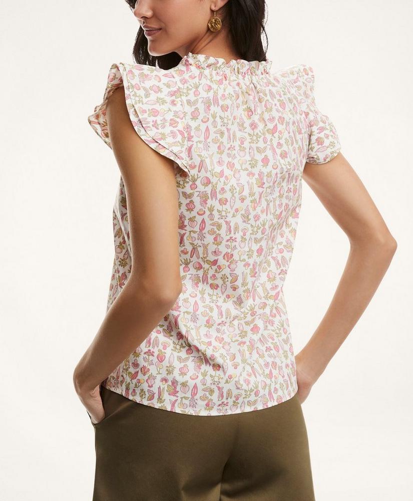 Cotton Printed Butterfly Sleeve Blouse, image 3