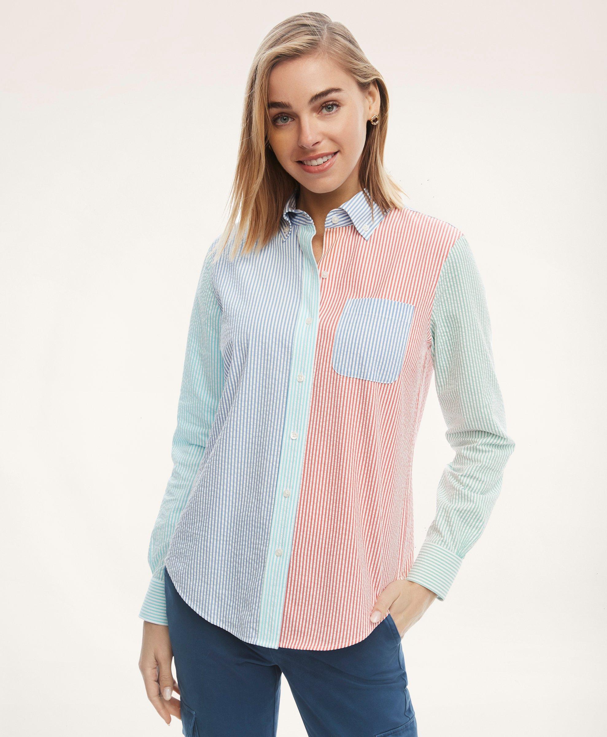 Classic Fit Stretch Cotton Seersucker Fun Shirt