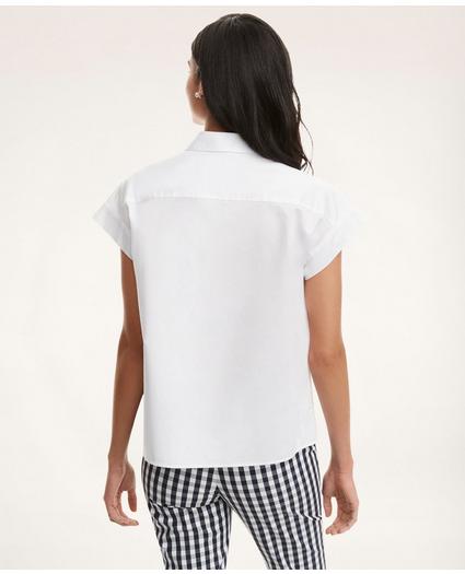 Cotton Sateen Short-Sleeve Blouse, image 2