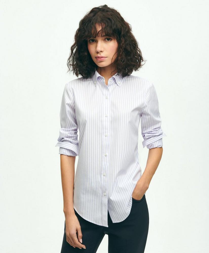 Classic Fit Stretch Supima® Cotton Non-Iron Bengal Stripe Dress Shirt, image 1