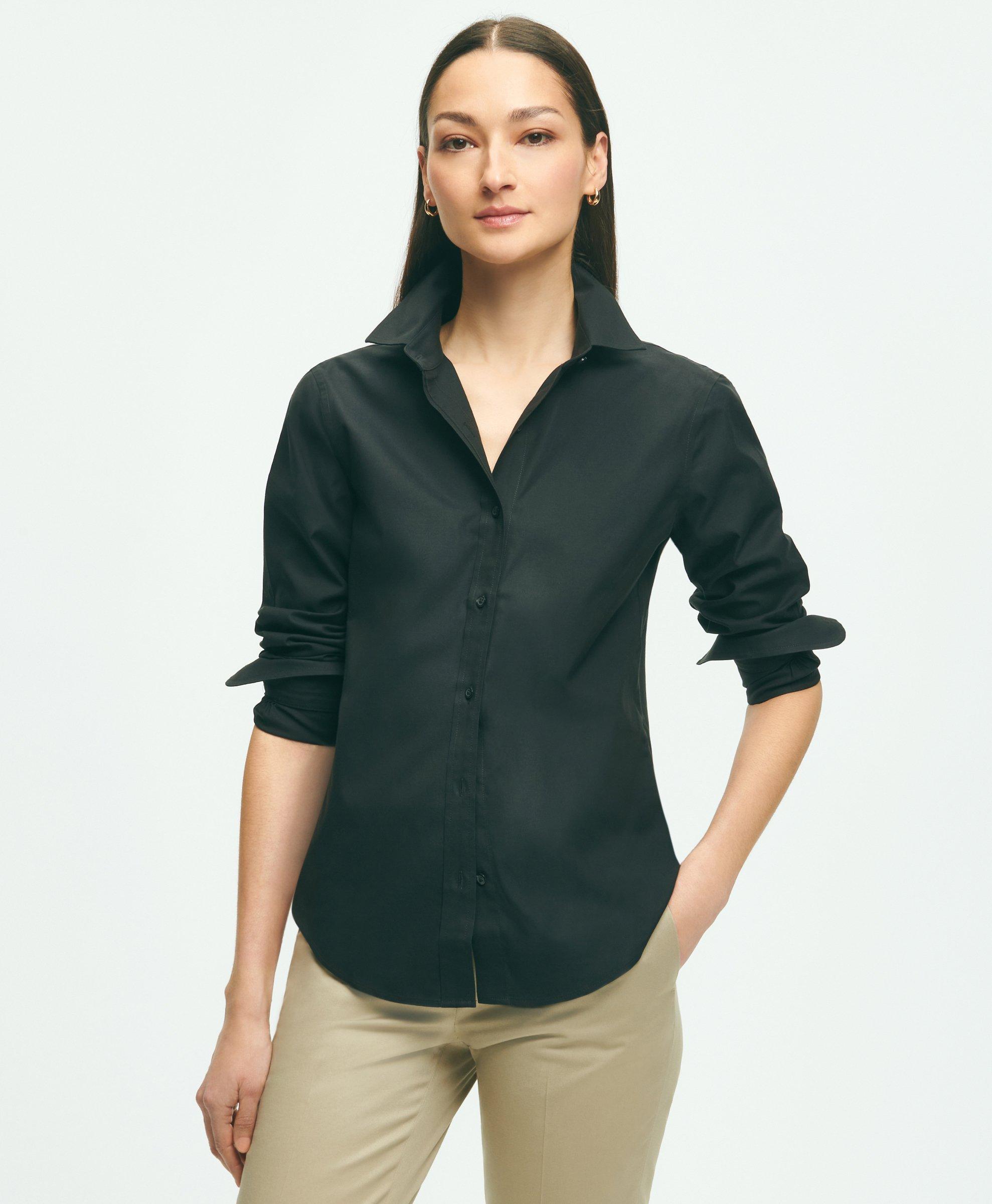 Womens black fitted outlet shirt