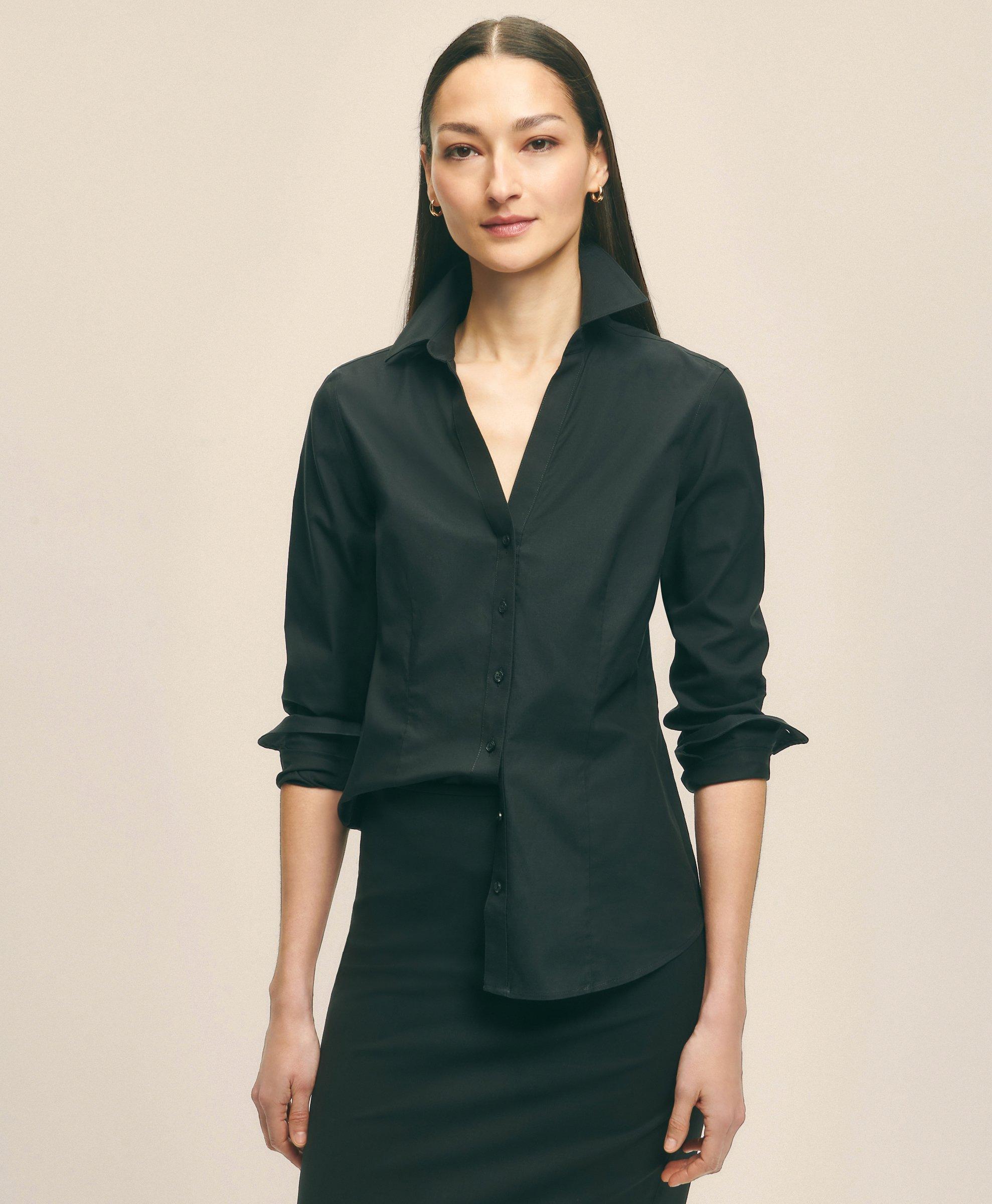 Womens black button on sale down dress shirt