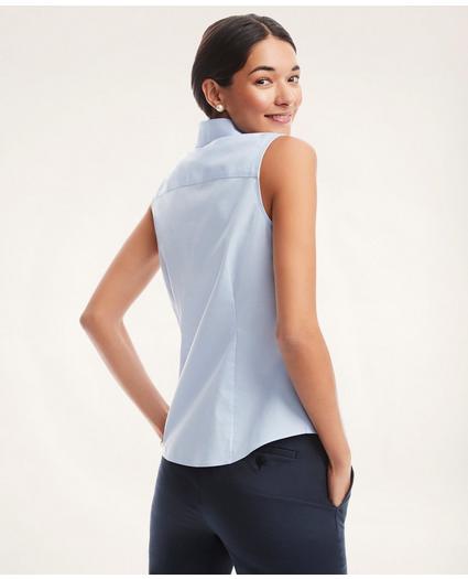 Fitted Non-Iron Stretch Supima® Cotton Sleeveless Dress Shirt, image 3