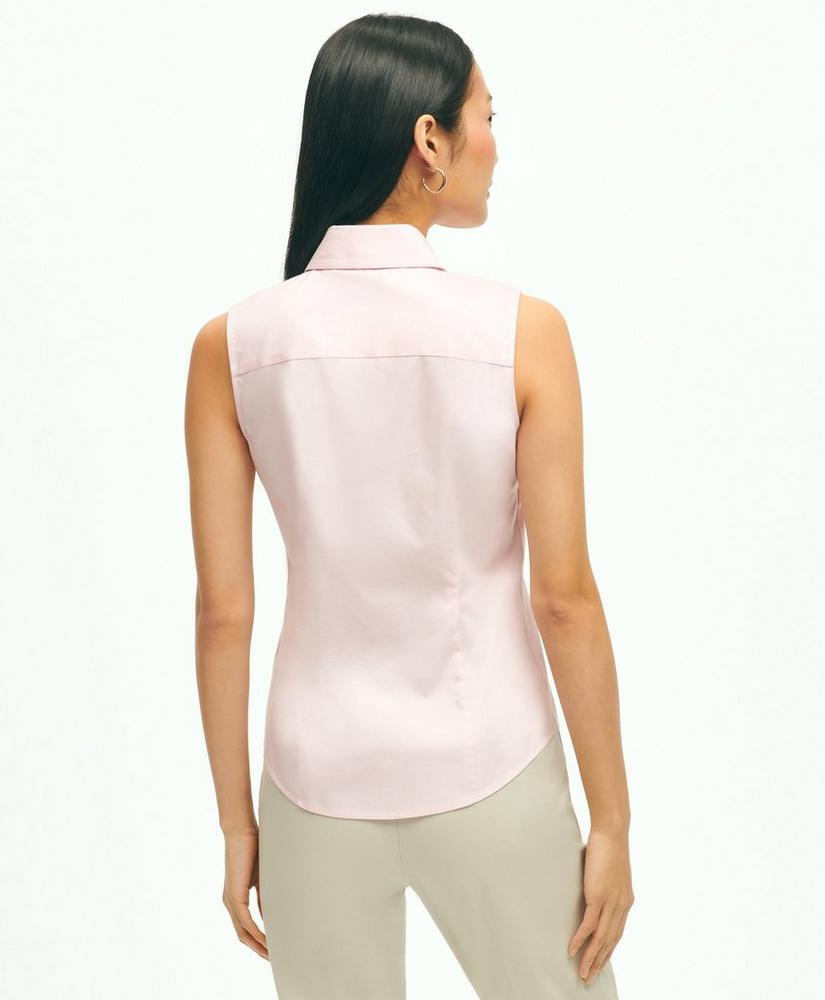 Fitted Non-Iron Stretch Supima® Cotton Sleeveless Dress Shirt, image 2