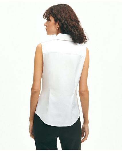 Fitted Non-Iron Stretch Supima® Cotton Sleeveless Dress Shirt, image 2