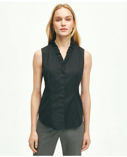 Non-Iron Stretch Supima® Cotton Ruffle Dress Shirt, image 1