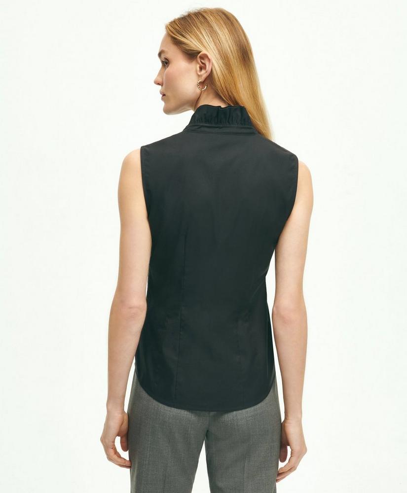 Fitted Non-Iron Stretch Supima® Cotton Ruffle Shirt, image 2
