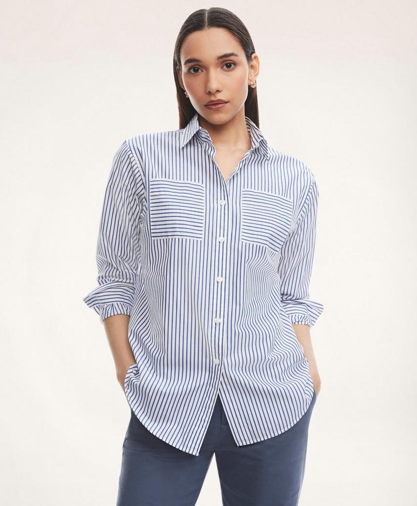 Relaxed Fit Stretch Cotton Poplin Shirt, image 1