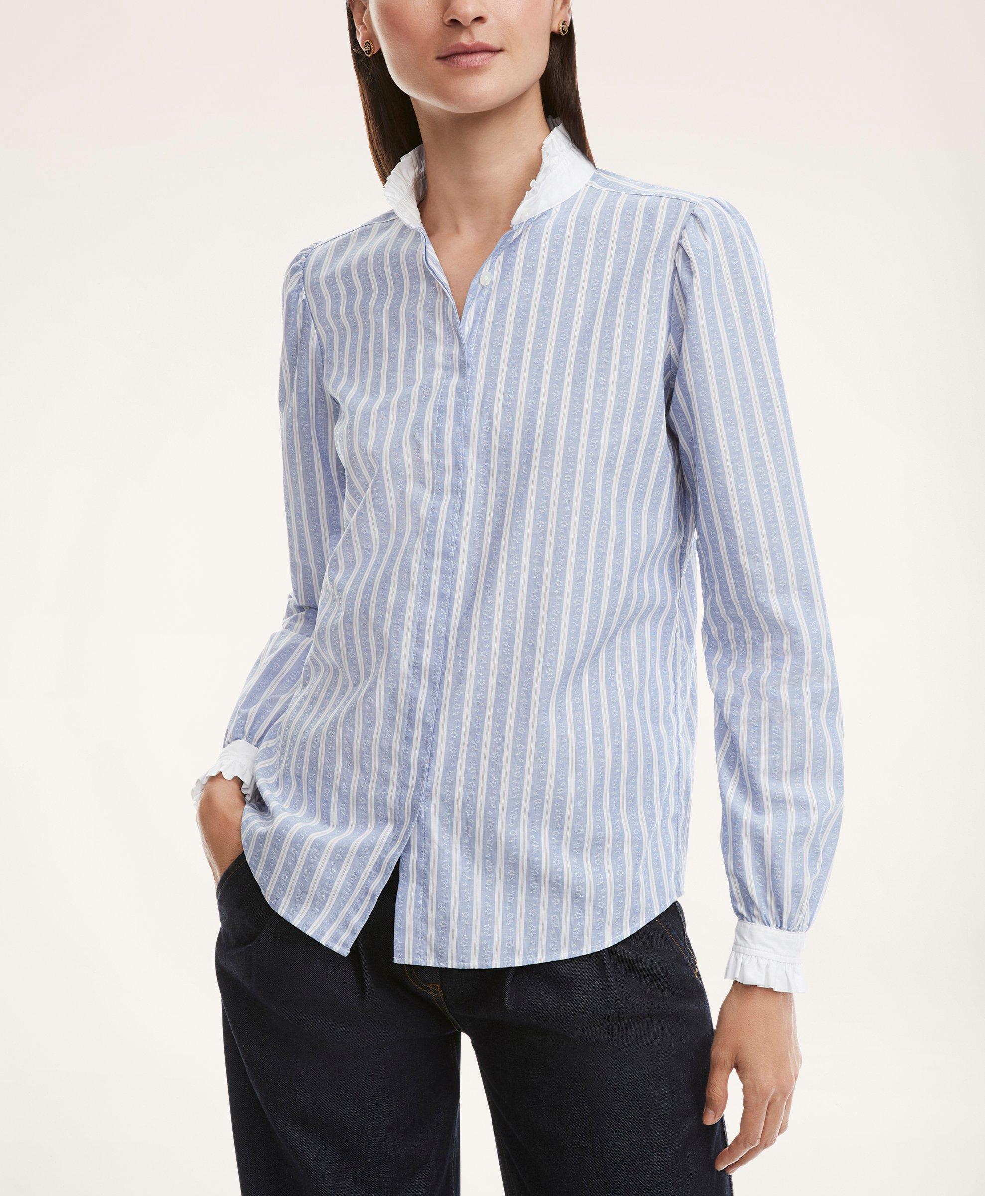 Sky Blue Cotton and Linen Dobby Shirt