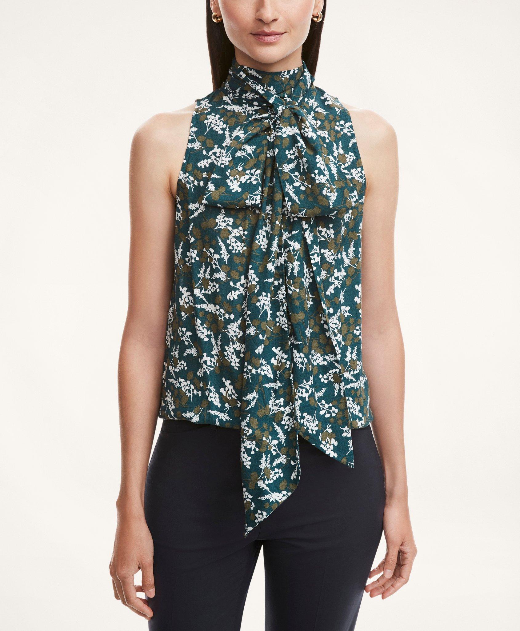 Floral Bow Neck Blouse, image 1