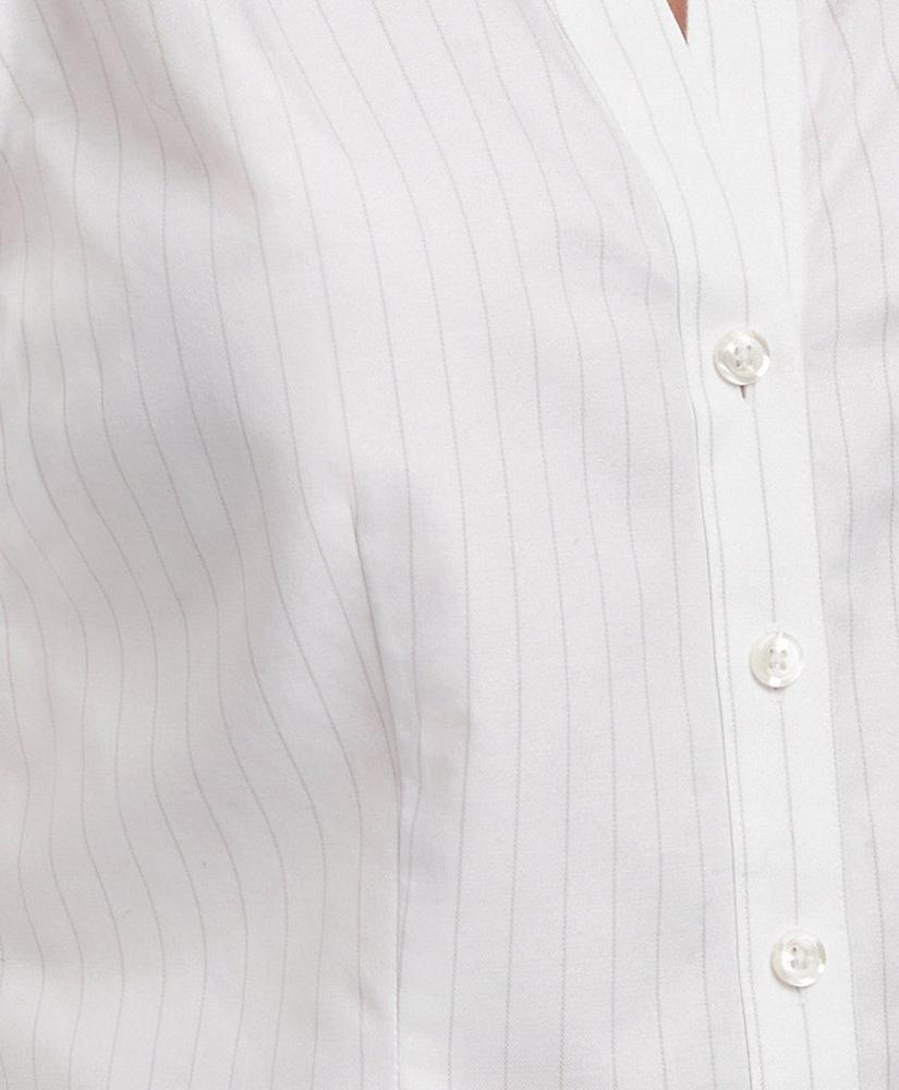 Fitted Non-Iron Stretch Supima® Cotton Pinstripe Shirt, image 3