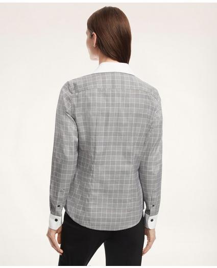 Fitted Non-Iron Stretch Supima® Cotton Glen Plaid Shirt, image 2