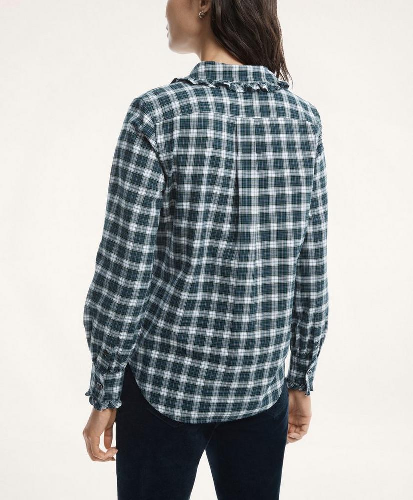 Classic Fit Cotton Wool Ruffle Flannel Shirt, image 2