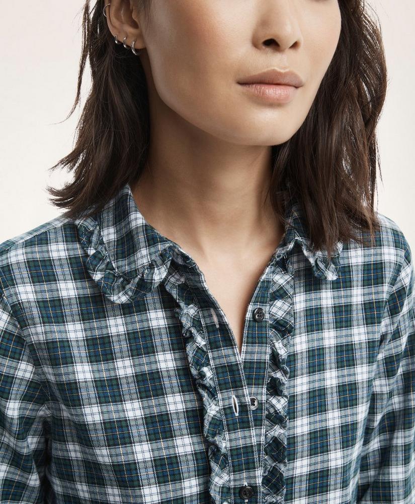 Classic Fit Cotton Wool Ruffle Flannel Shirt, image 3