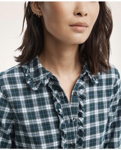 Classic Fit Cotton Wool Ruffle Flannel Shirt, image 3