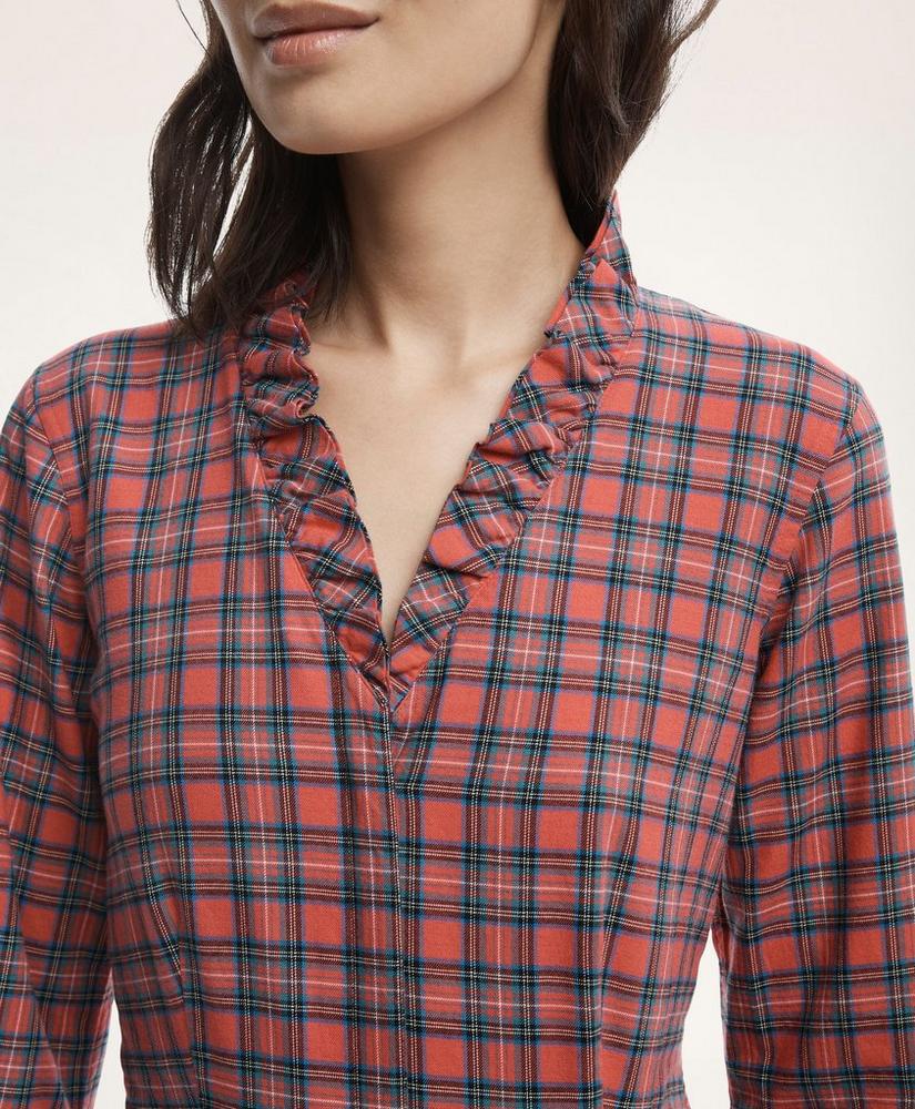 Fitted Cotton Wool Ruffle Flannel Shirt, image 3