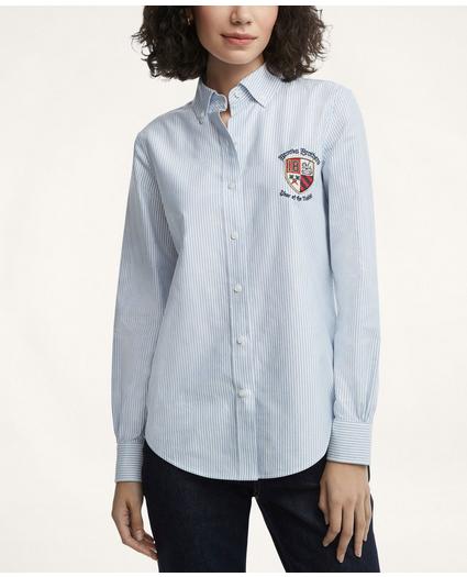 Women's Lunar New Year Classic Fit Cotton Oxford Cloth Shirt with Patch, image 1