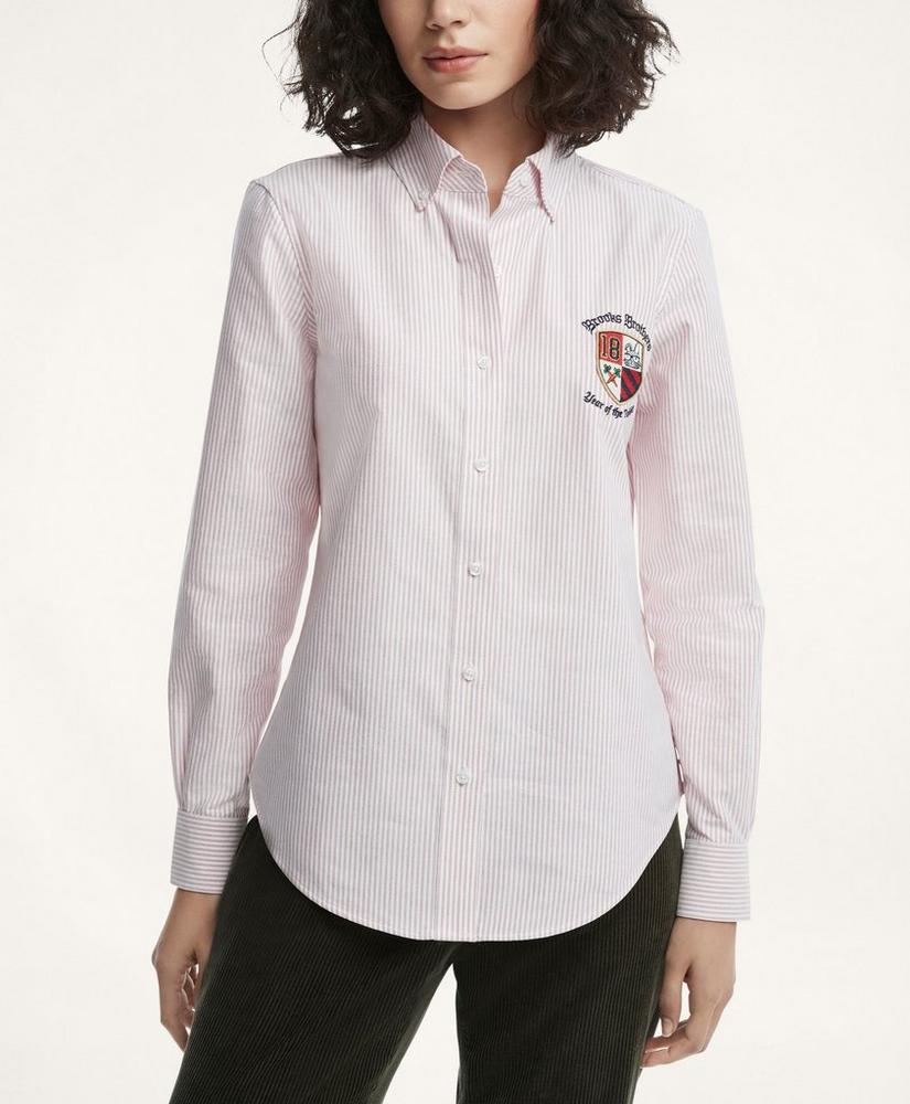 Women's Lunar New Year Classic Fit Cotton Oxford Cloth Shirt with Patch, image 1