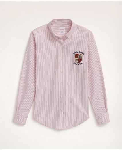 Women's Lunar New Year Classic Fit Cotton Oxford Cloth Shirt with Patch, image 4